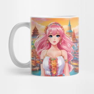 Beautiful pink hair anime princess Mug